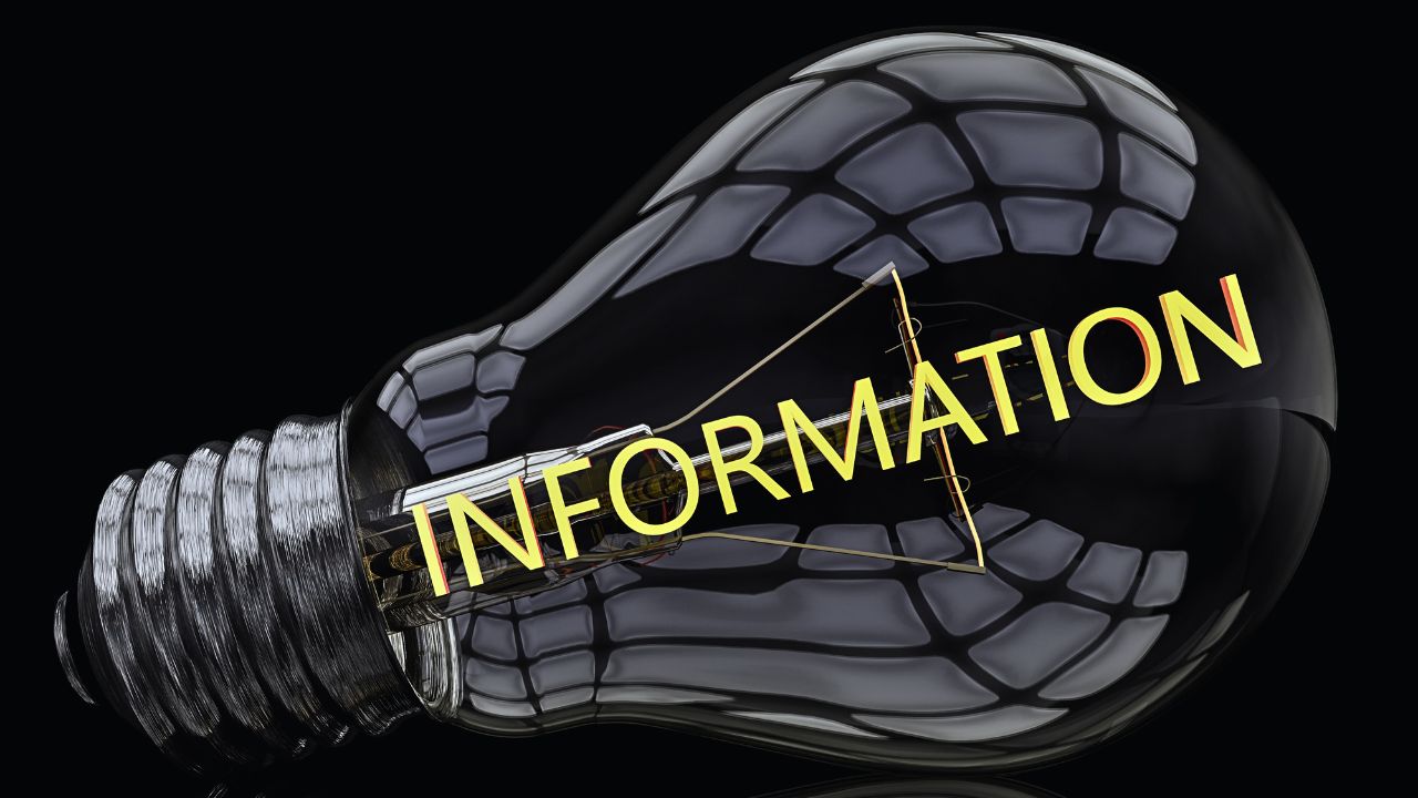 Big lamp glowing with "Information" text on a black background, representing earning knowledge and rewards from media content.