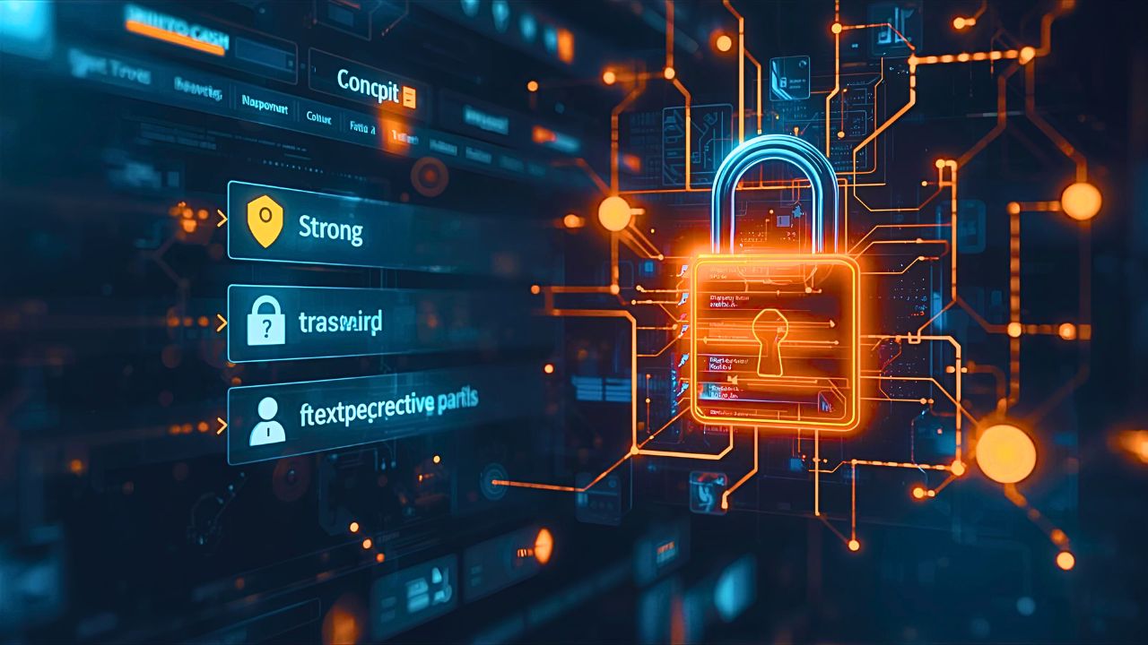 Visual of a secure digital wallet with strong password and 2FA protection, representing GrindToCash’s advice on safeguarding assets.