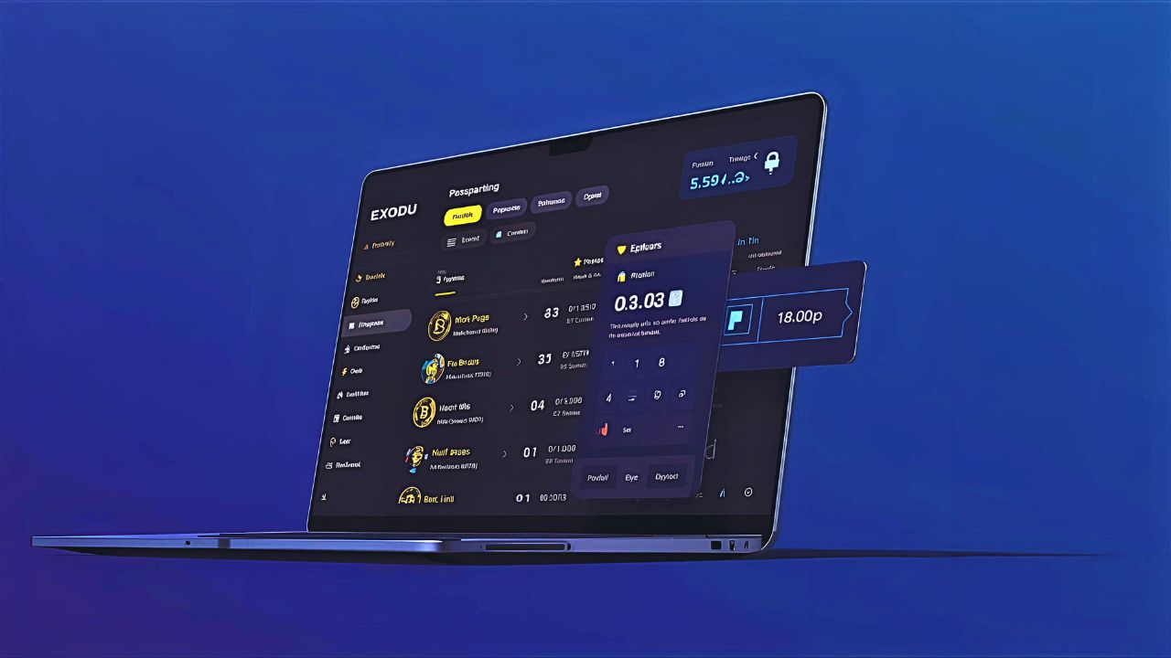 Exodus Wallet showing desktop interface for cryptocurrency management with portfolio tracking token exchanges and optional hardware wallet integration