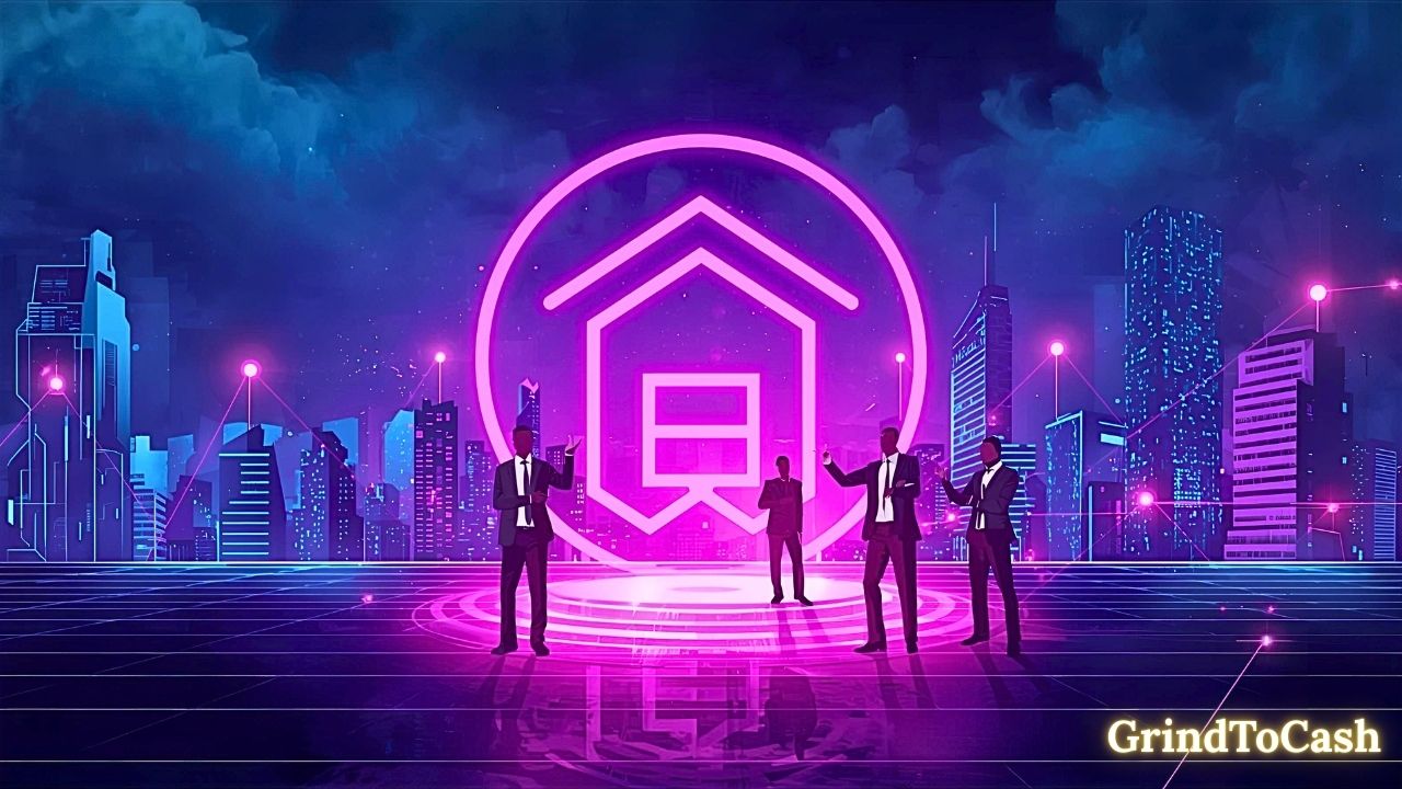 Rollblock (RBLK) symbol with investors highlighting its role in the future of crypto