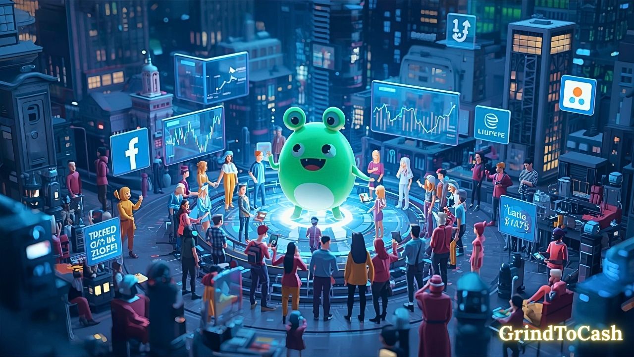 Depiction of the global Little Pepe (LILPEPE) community, social media presence, and influencer engagement shaping its market impact.
