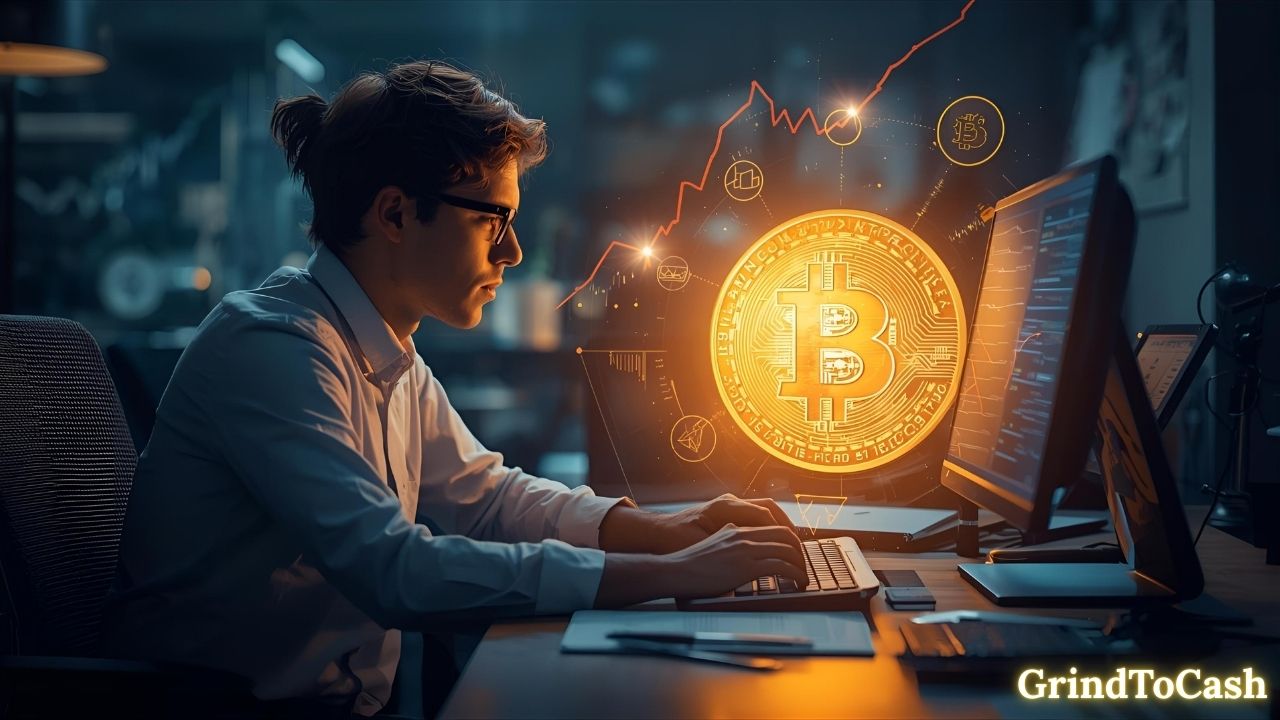 Investor using GrindToCash tools to plan safe strategy and risk management for Pepe coin