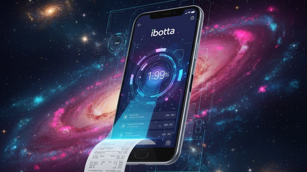 Person scanning grocery receipt with Ibotta cashback app on smartphone to earn real money from purchases.