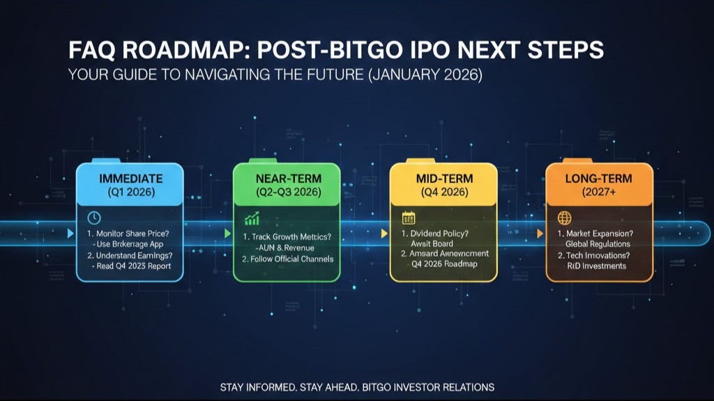 FAQ roadmap showing next steps to follow after BitGo IPO