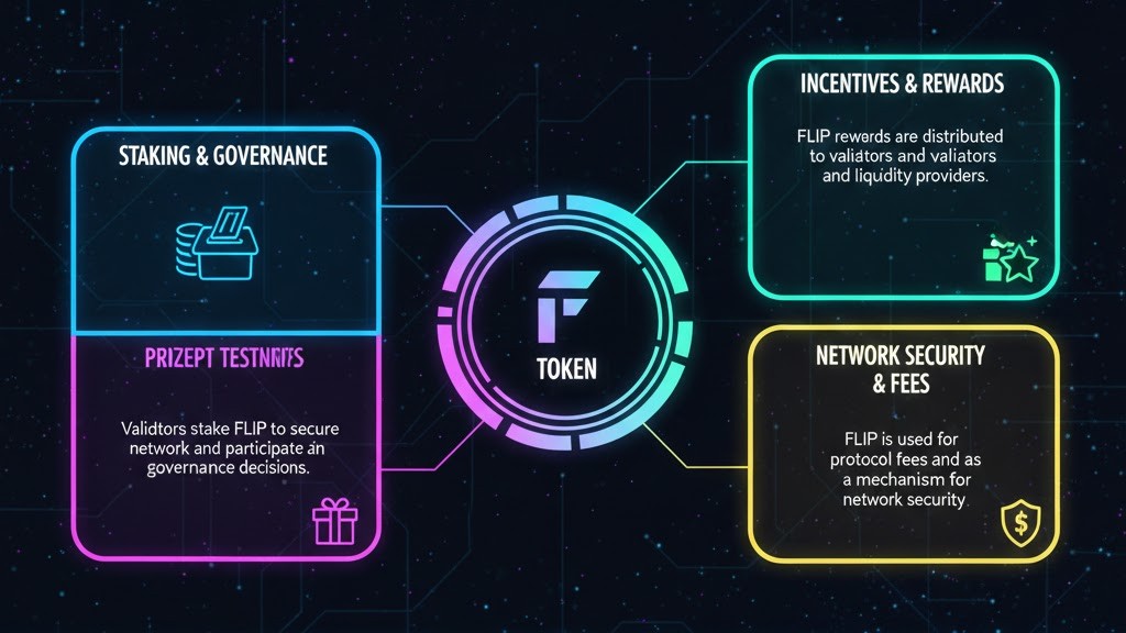 Overview of FLIP token utility for staking, incentives, and network security